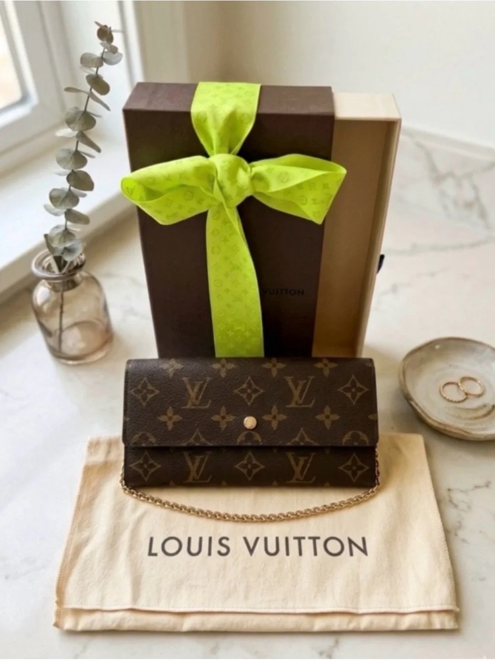 Louis Vuitton Authenticated-Long Wallet-COA-“80s Vintage Box+Dust bag